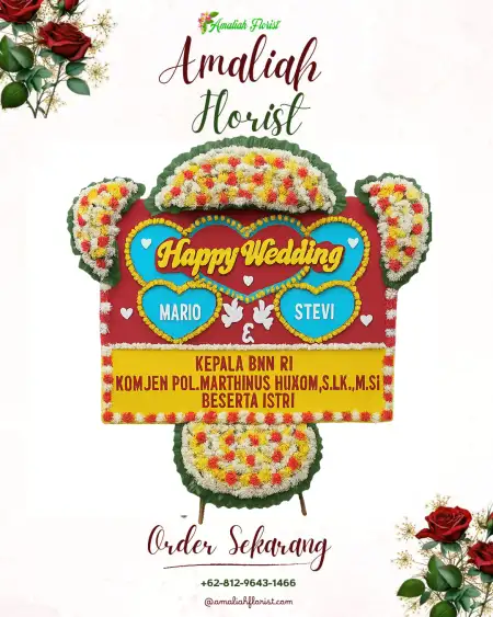 Papan Bunga Pernikahan Karakan